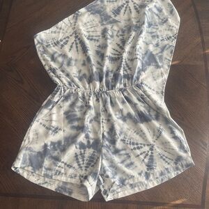 Tyche women's  Tie-Dye Romper, one shoulder.  #0382